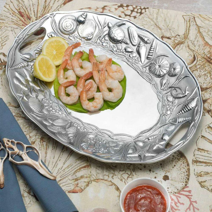 Entertaining * | Coupon Wilton Armetale Coastal Handle Tray