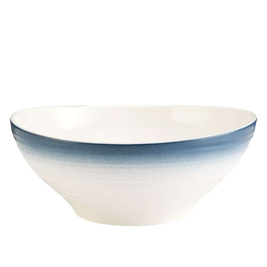 Bowls * | Deals Mikasa Swirl Ombre Blue Vegetable Bowl