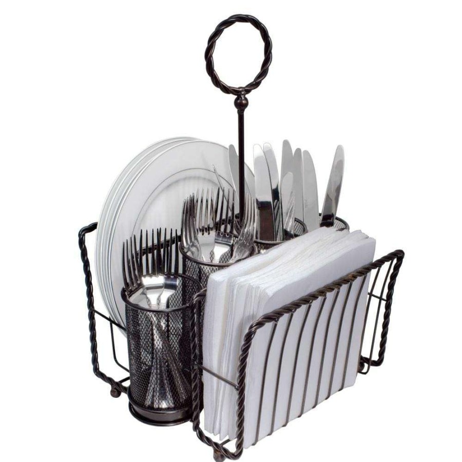 Entertaining * | Wholesale Gourmet Basics Rope Picnic Buffet Caddy