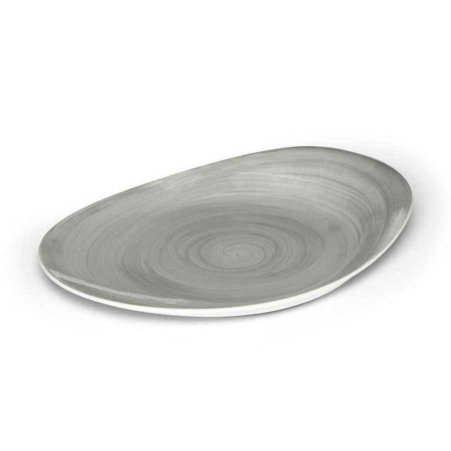 Accessories * | Cheap Mikasa Savona Grey Oval Platter