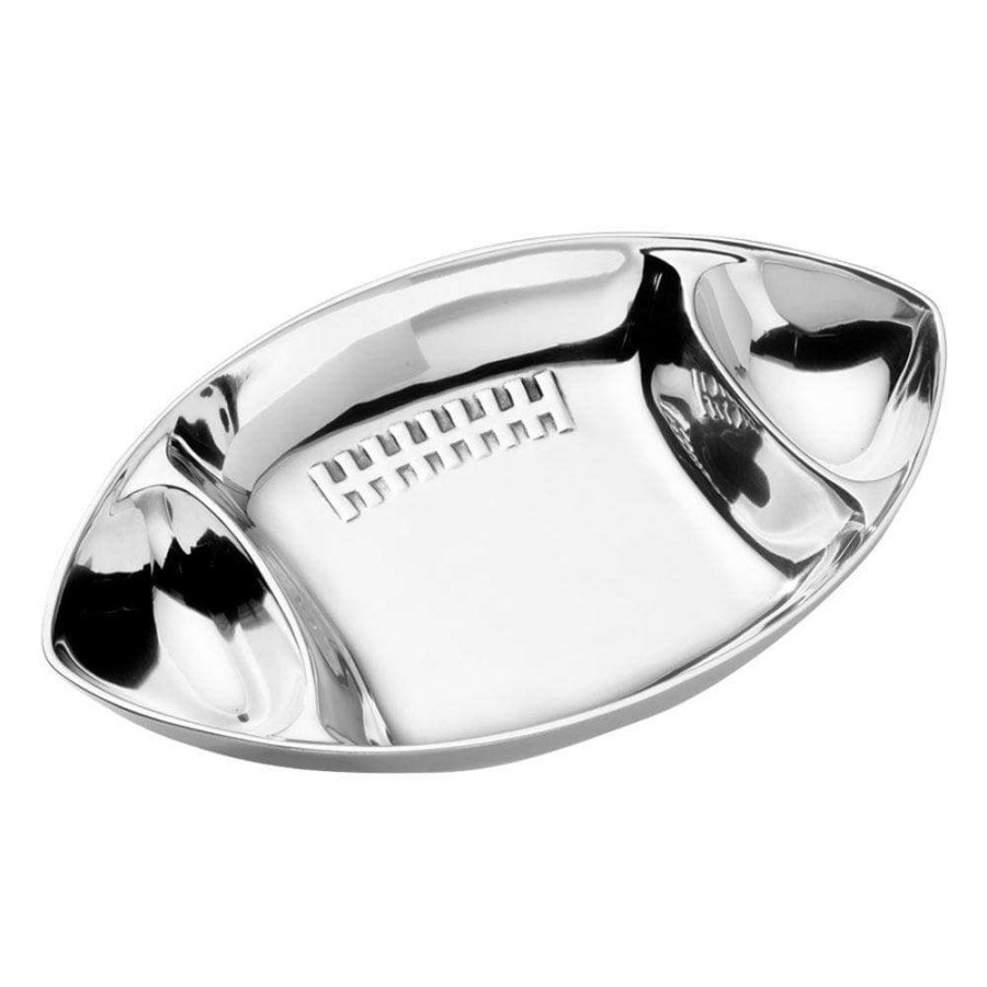 Platters And Trays * | Buy Wilton Armetale Football Chip And Dip