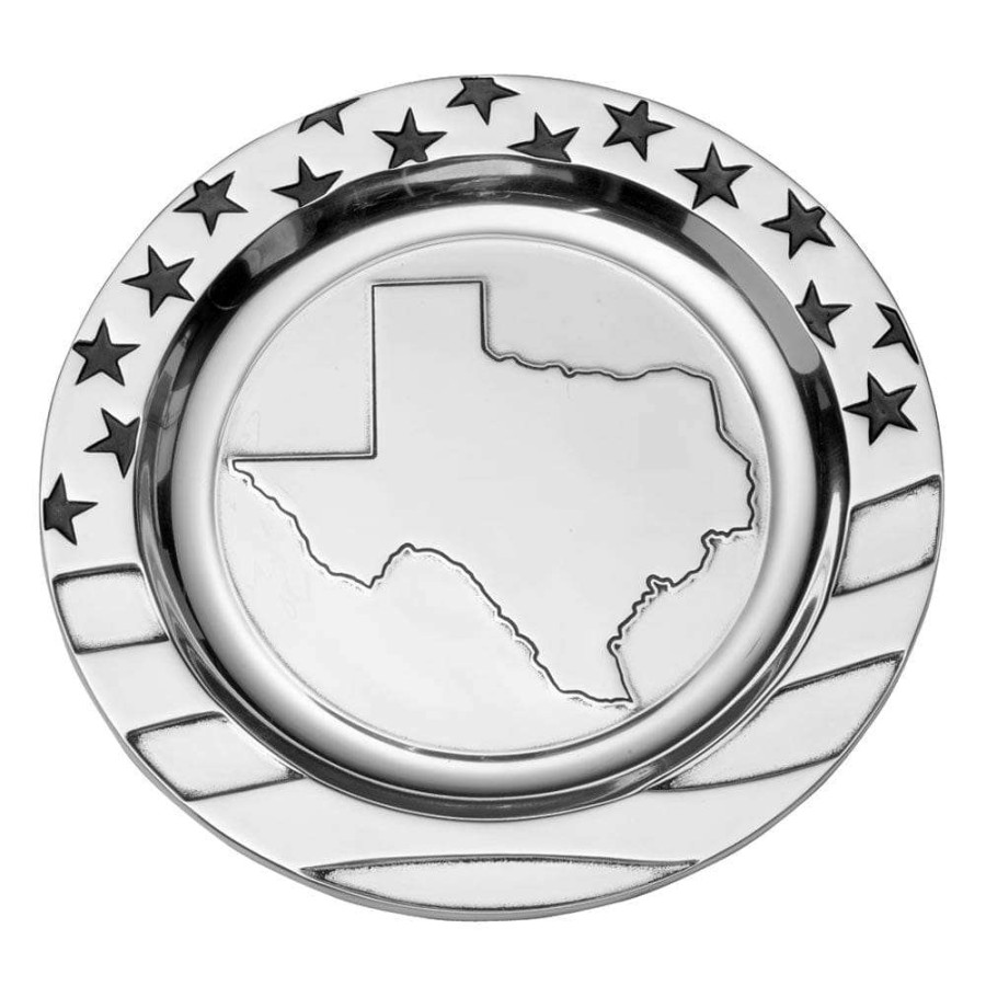 Entertaining * | Flash Sale Wilton Armetale Texas Stars And Stripes Large Round Tray