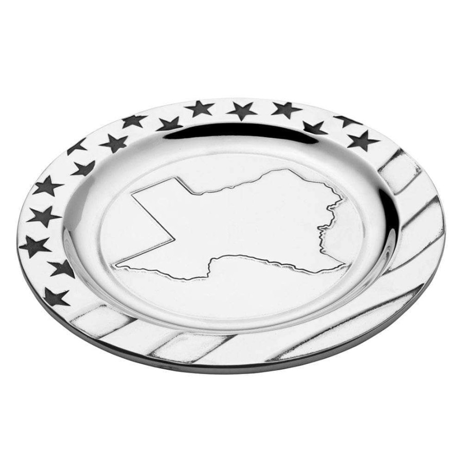 Entertaining * | Flash Sale Wilton Armetale Texas Stars And Stripes Large Round Tray