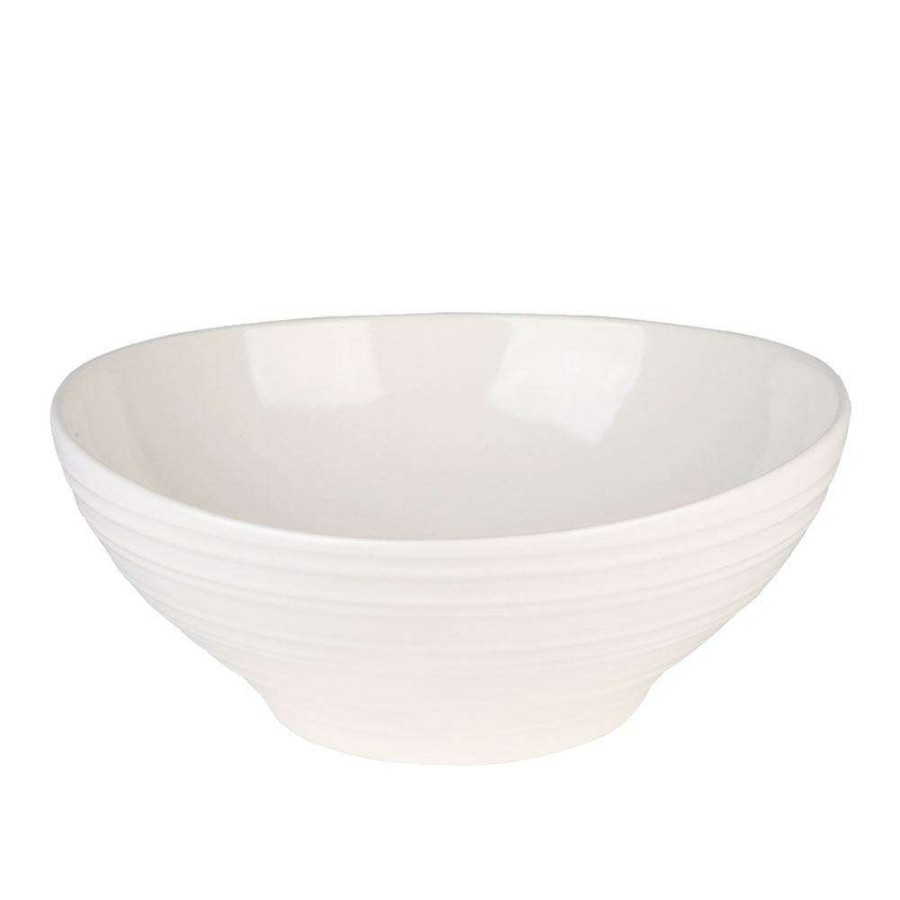 Bowls * | Deals Mikasa Swirl White Vegetable Bowl