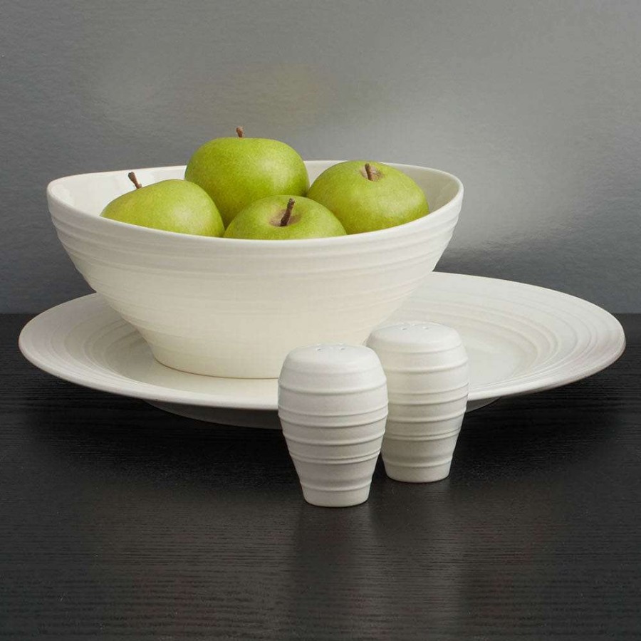 Bowls * | Deals Mikasa Swirl White Vegetable Bowl