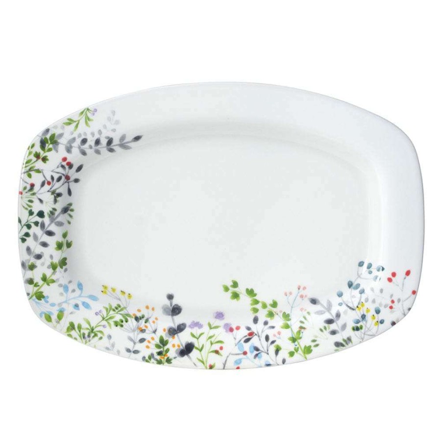 Platters And Trays * | Coupon Mikasa Tivoli Garden Rectangular Platter, 14.75 Inch