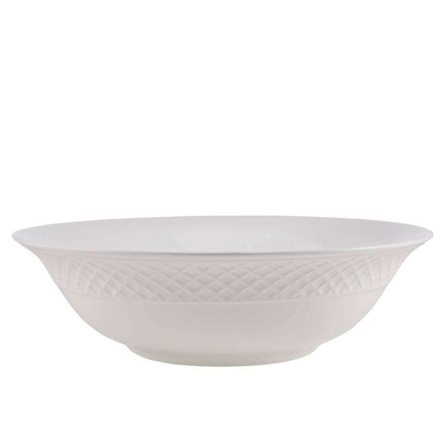 Bowls * | Discount Mikasa Trellis White Flared Vegetable Serve Bowl