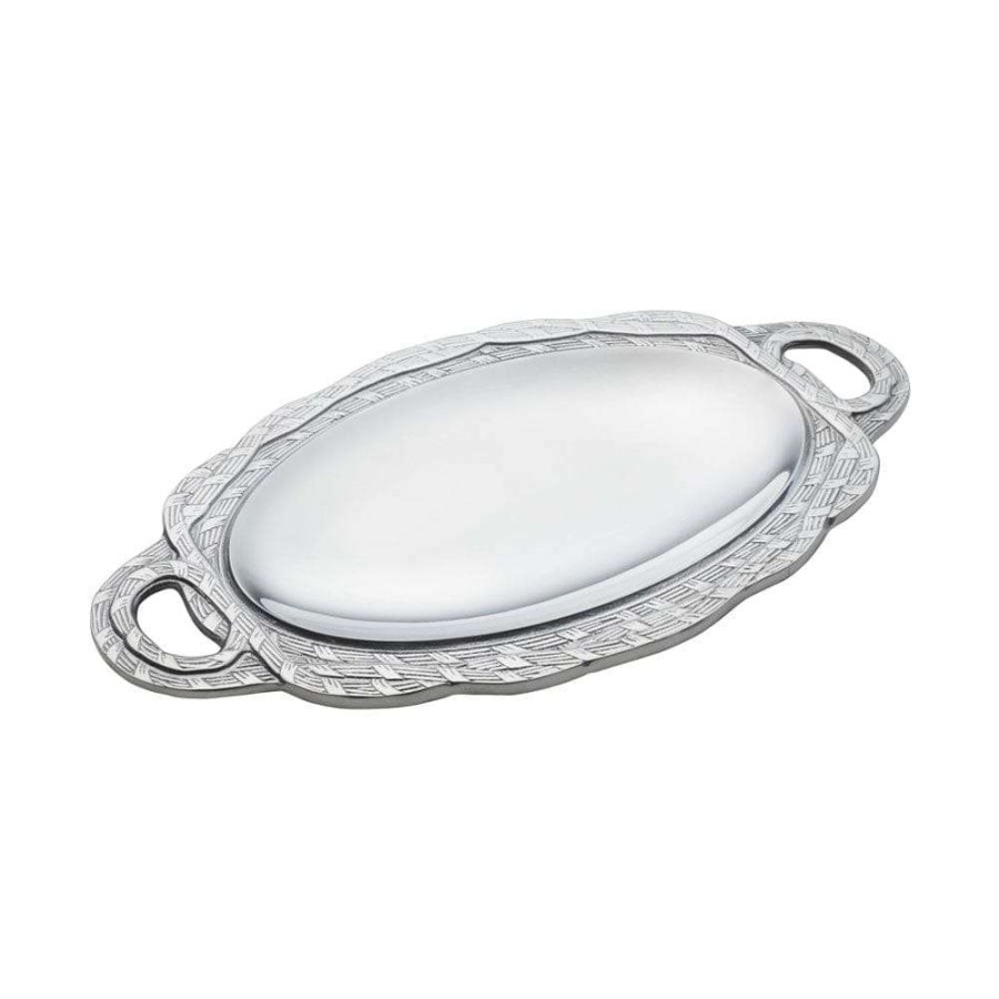 Entertaining * | Discount Wilton Armetale Sweetgrass Small Oval Tray