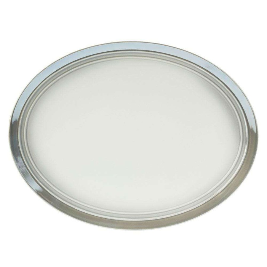 Accessories * | Best Pirce Mikasa Elura Gray Oval Platter