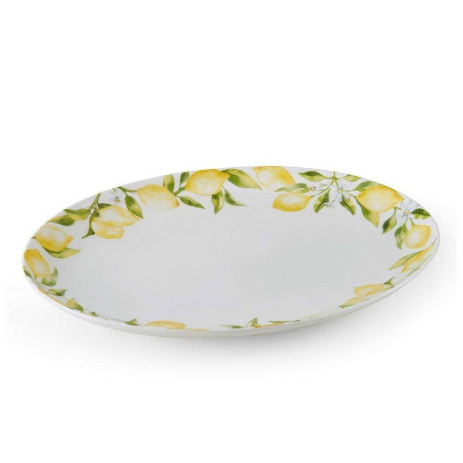 Accessories * | Promo Mikasa Lemons Oval Serving Platter, 14 Inch