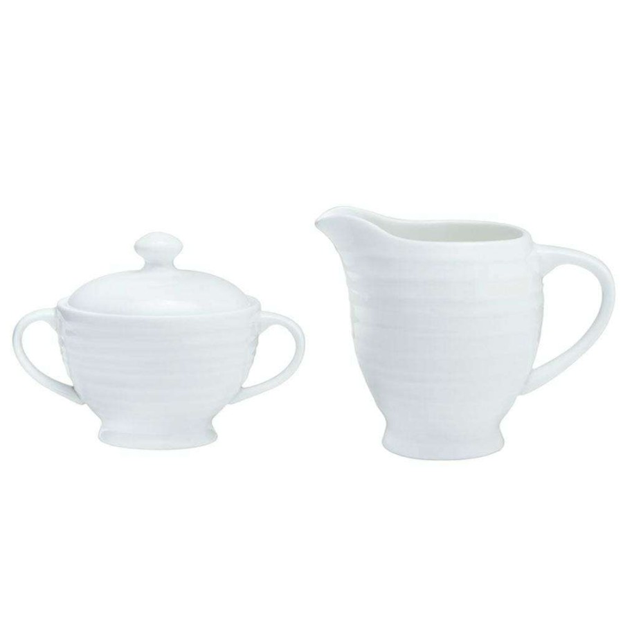 Accessories * | Best Sale Mikasa Swirl Bone Sugar And Creamer