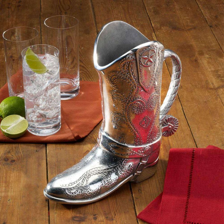 Beverage * | Deals Wilton Armetale Cowboy Boot Pitcher