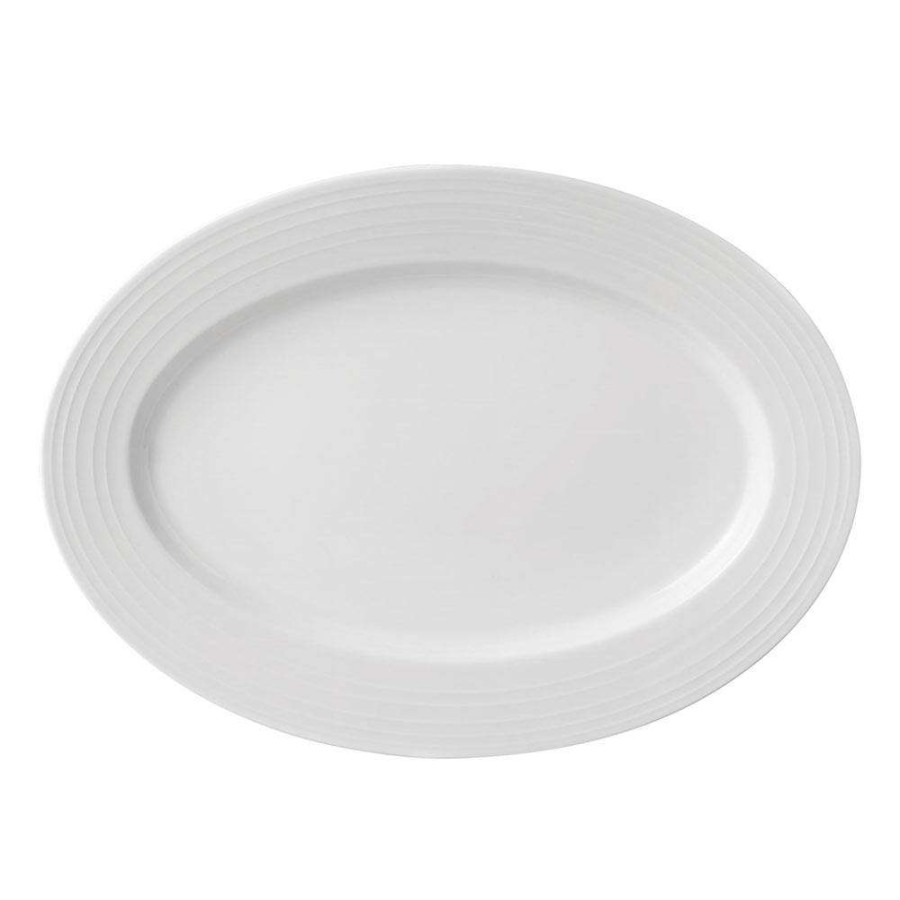 Accessories * | Best Pirce Mikasa Swirl Bone Oval Platter