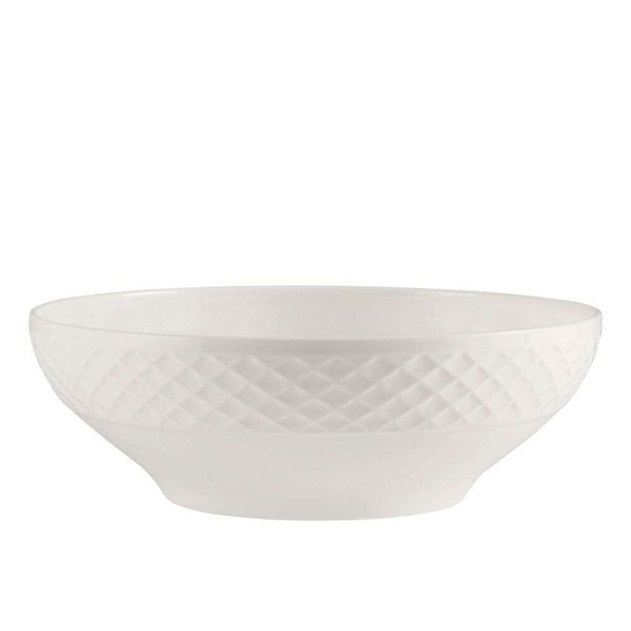 Bowls * | New Mikasa Trellis White Vegetable Serve Bowl