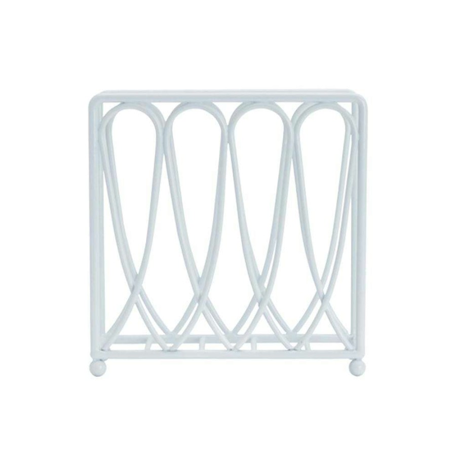 Entertaining * | Promo Gourmet Basics Victorian Loop White Wire Napkin Holder