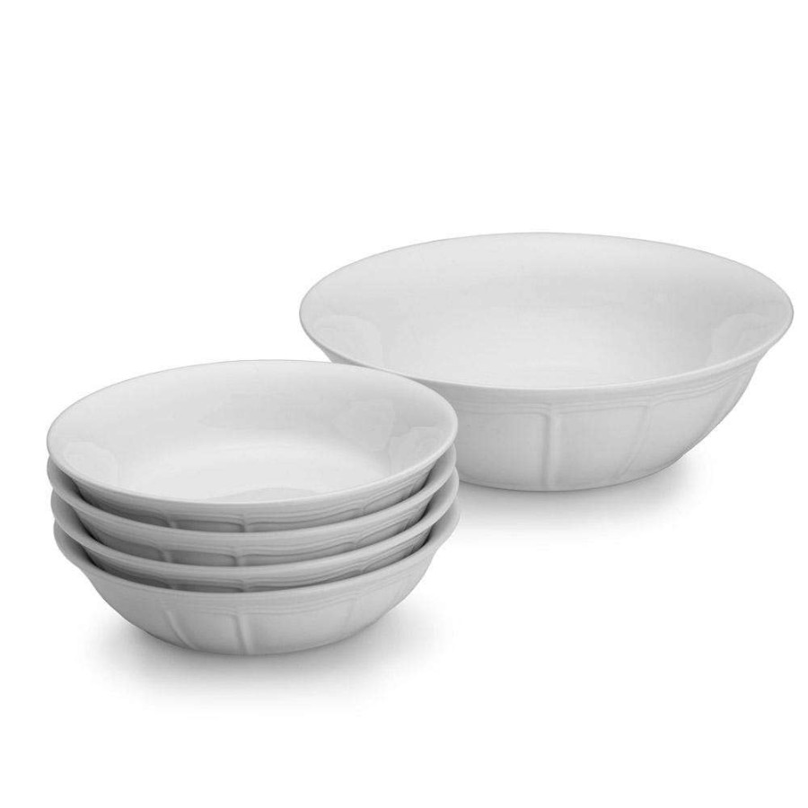 Bowls * | Top 10 Mikasa Antique White 5 Piece Pasta Set