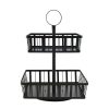 Entertaining * | Deals Gourmet Basics Band And Stripe 2 Tier Rotating Fruit Storage Basket