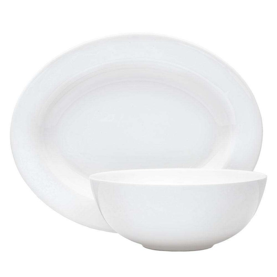 Accessories * | Buy Mikasa Delray Oval Platter And Serve Bowl Set