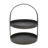 Entertaining * | Best Reviews Of Towle Living Black Galvanized 2 Tier Serving Tray