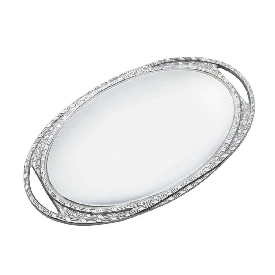 Entertaining * | Hot Sale Wilton Armetale Sweetgrass Large Oval Tray