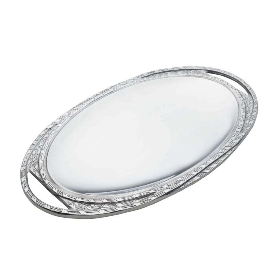 Entertaining * | Hot Sale Wilton Armetale Sweetgrass Large Oval Tray