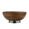 Entertaining * | Buy Towle Hammersmith Wood Bowl With Hammered Base