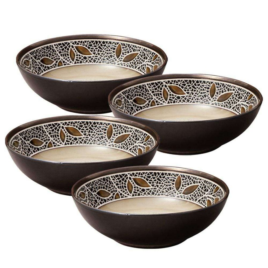 Bowls * | Brand New Gourmet Basics Alexandria Set Of 4 Individual Pasta Bowls