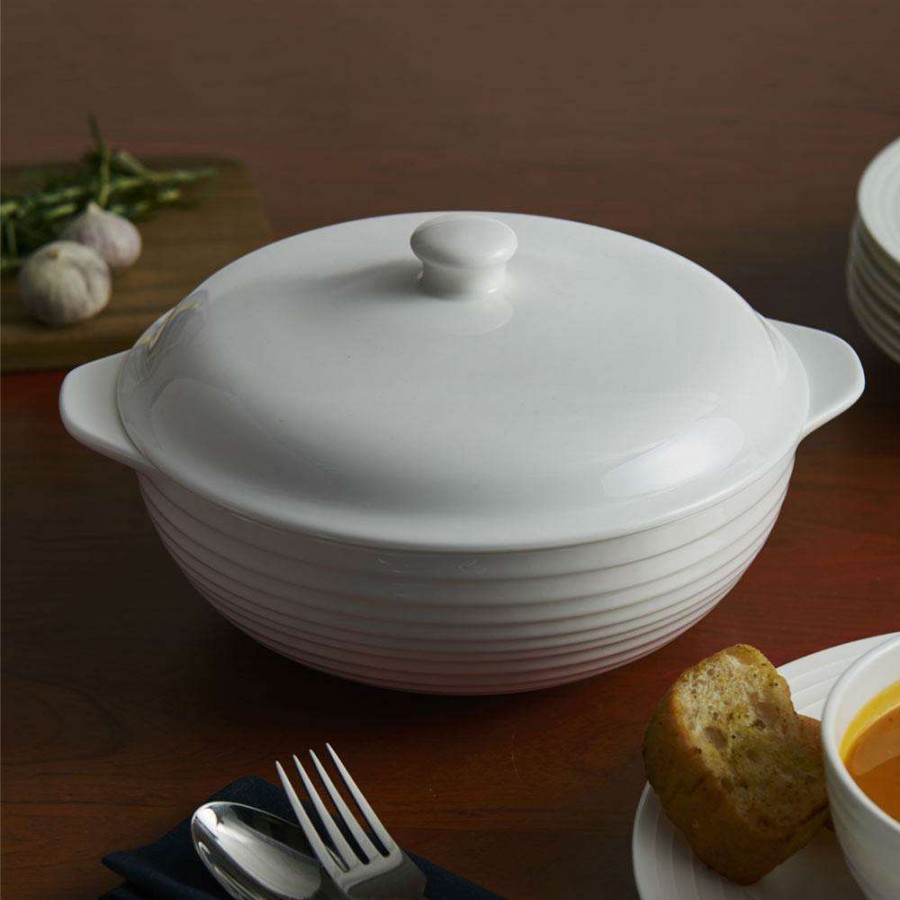 Entertaining * | Best Pirce Mikasa Swirl Bone Covered Casserole