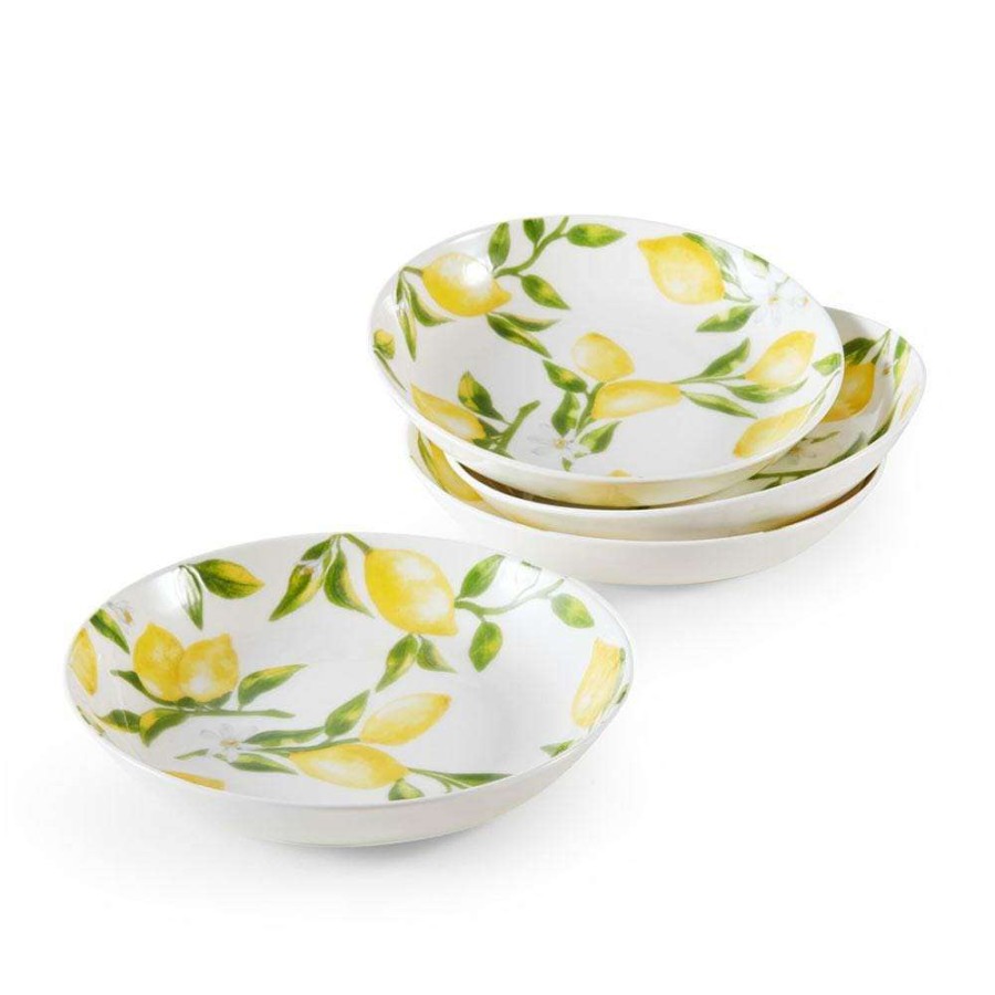 Bowls * | Flash Sale Mikasa Lemons Set Of 4 Pasta Bowls