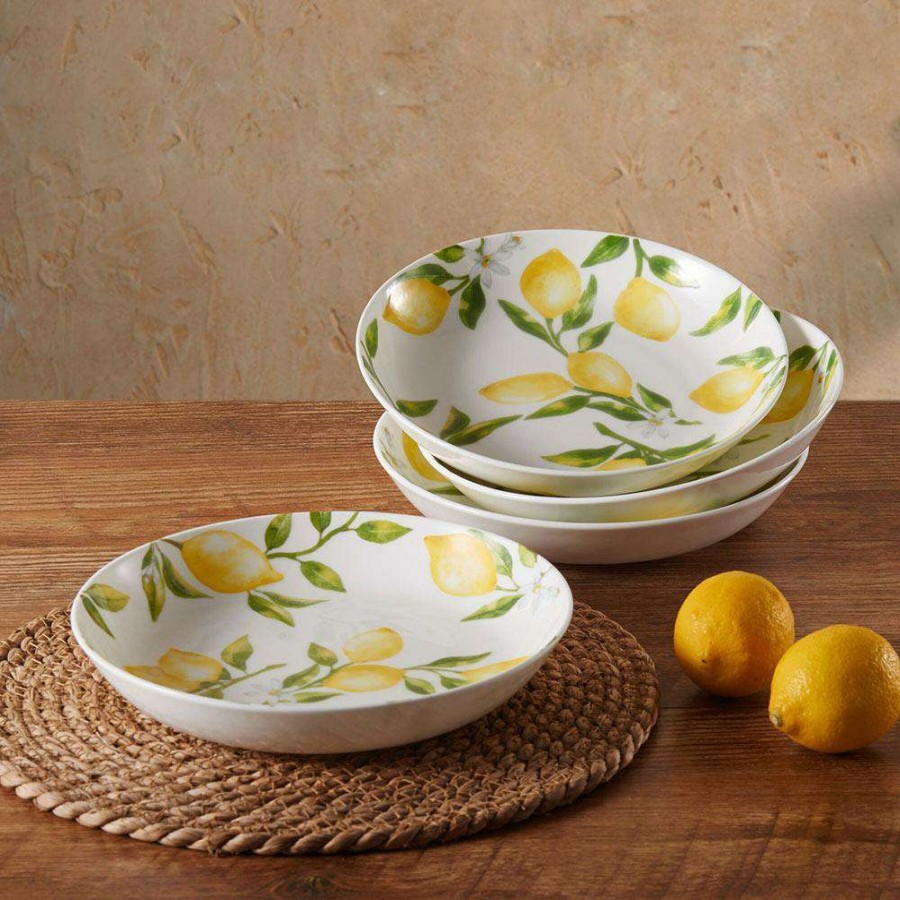 Bowls * | Flash Sale Mikasa Lemons Set Of 4 Pasta Bowls