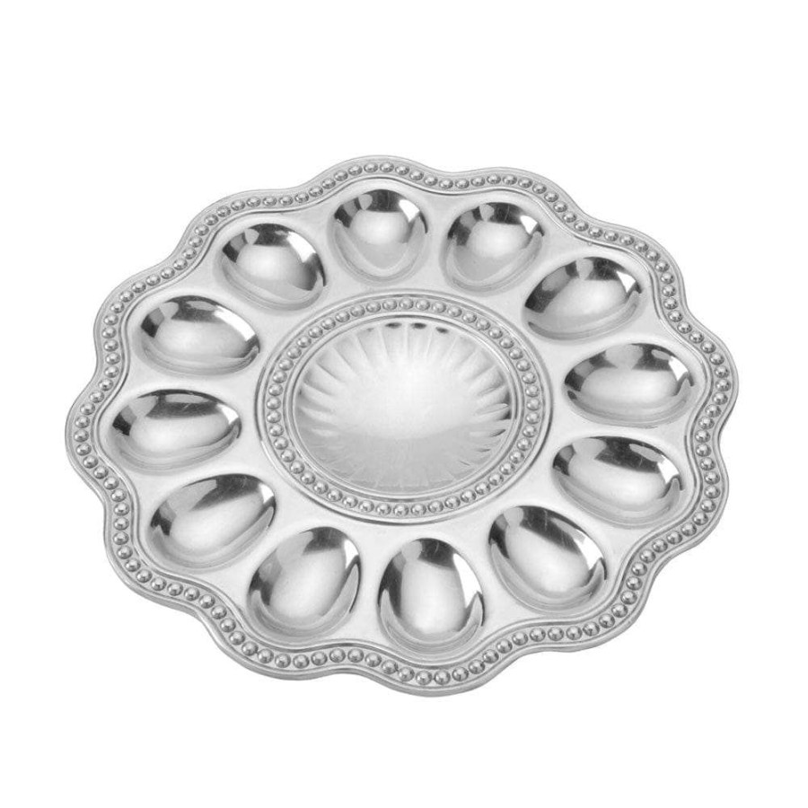 Platters And Trays * | Best Reviews Of Wilton Armetale Flutes & Pearls Egg Tray