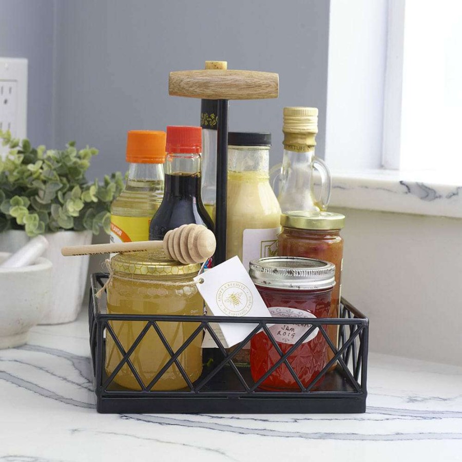 Entertaining * | New Gourmet Basics Lattice Farm Condiment Caddy