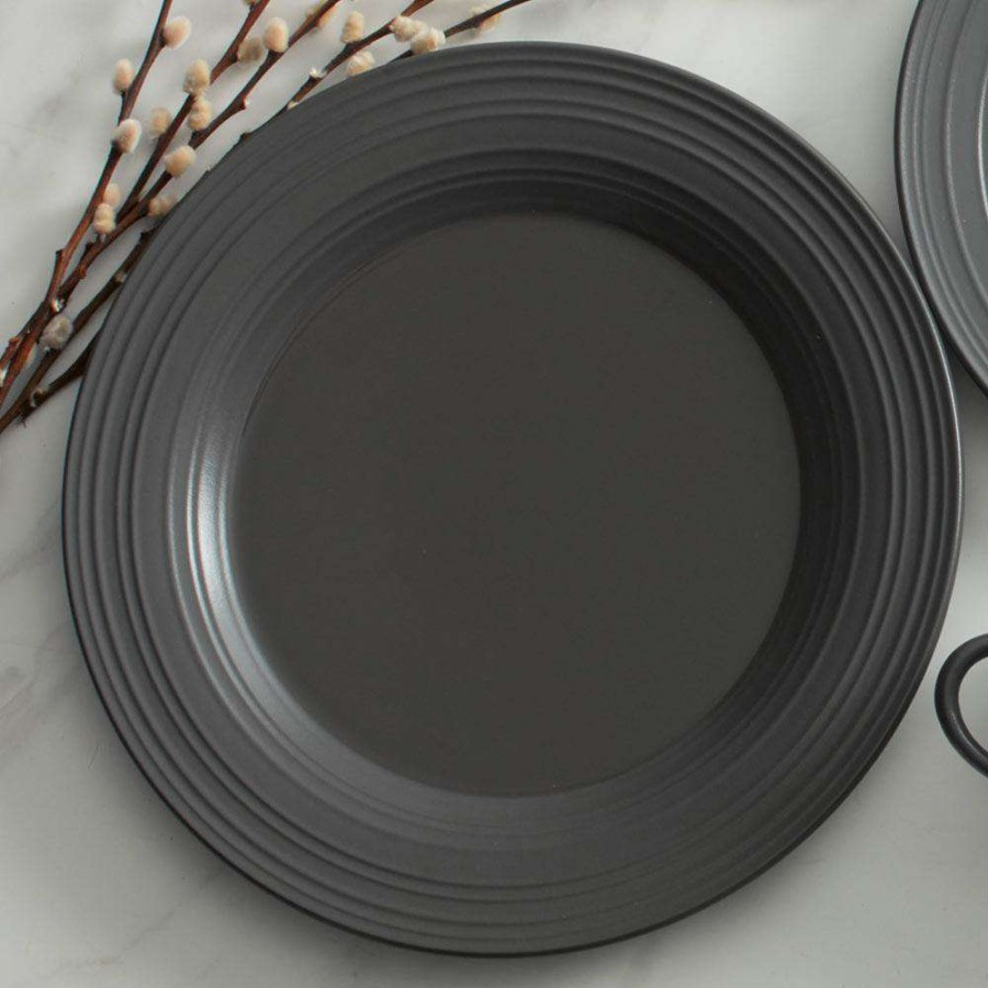 Accessories * | Best Pirce Mikasa Swirl Graphite Round Platter