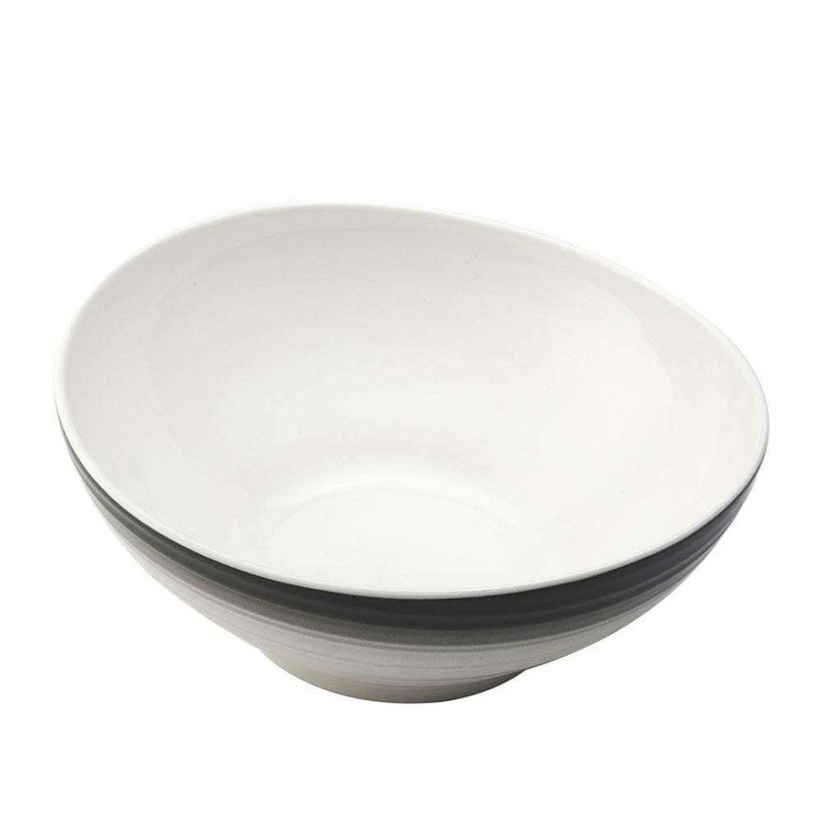 Bowls * | Deals Mikasa Swirl Ombre Graphite Vegetable Bowl