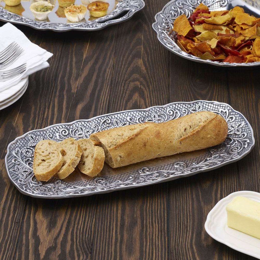 Entertaining * | Best Deal Wilton Armetale English Cottage Long Rectangular Serve Tray