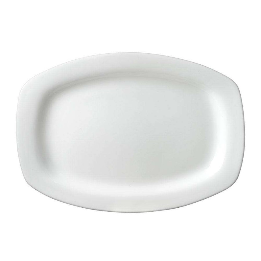 Accessories * | Brand New Mikasa Lucerne White Rectangular Platter